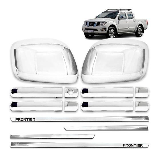 Imagem de Kit Frontier 08 A 16 Cromado Maçanetas + Retrovisor + Friso Slim