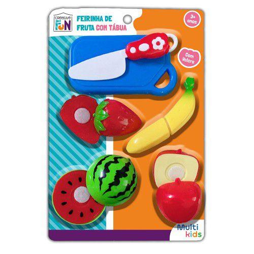 Imagem de Kit Frutas Frutinhas Brinquedo Para Cortar Com tiras autocolantes 6pçs
