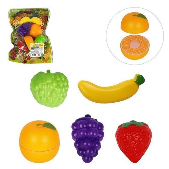 Imagem de Kit Frutinhas Crec Crec - 5 Frutas De Cortar Brinquedo