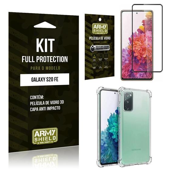 Imagem de Kit Full Protection Galaxy S20 FE Película de Vidro 3D + Capa Anti Impacto - Armyshield