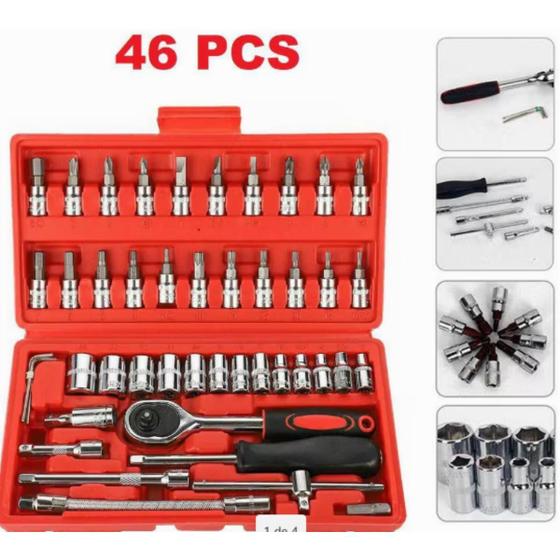 Imagem de Kit funcional com 46 ferramentas leves e práticas para consertos.