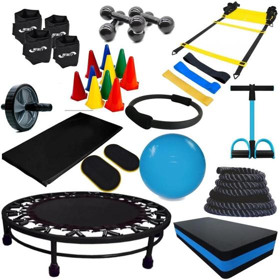 Imagem de Kit Funcional Para Treino E Ginástica Em Casa Completo