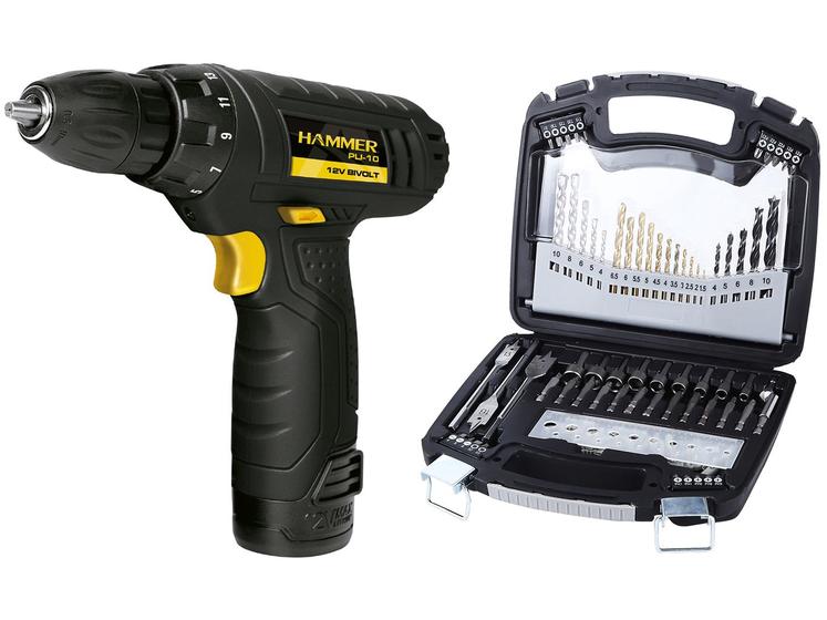 Kit Furadeira e Parafusadeira a Bateria Hammer 12V Menor preço em Kit Furadeira e Parafusadeira a Bateria Hammer 12V