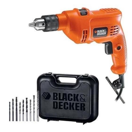 Imagem de Kit Furadeira Impacto 3/8 560W Maleta 9 Brocas  Black Decker TM500KB9B2