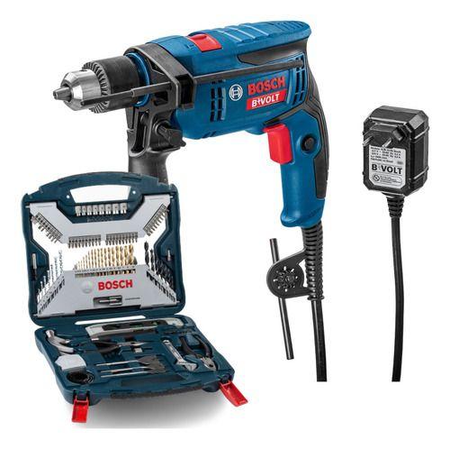 Imagem de Kit Furadeira Impacto Parafusadeira Bosch Gsb 13 Re 750w Bivolt e 103 Peças