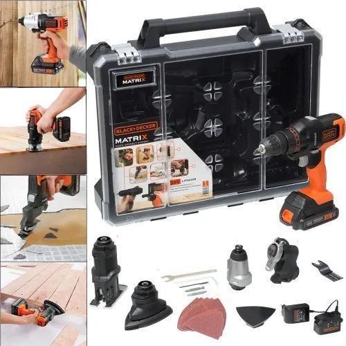 Imagem de Kit Furadeira Parafusadeira 20V 6 em 1 Matrix Black + Decker