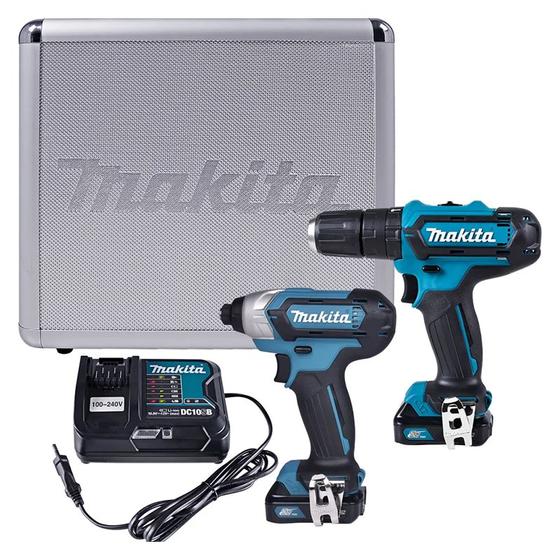 Imagem de Kit Furadeira/parafusadeira de Impacto 3/8 Hp333d + Parafusadeira Impacto Td110d 2 Bat 2.0Ah + Maleta Makita