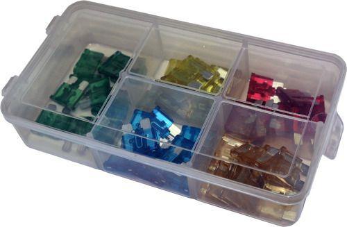 Imagem de Kit Fusível Com Estojo 10a 15a 20a 25a 30a Com 50 Peças