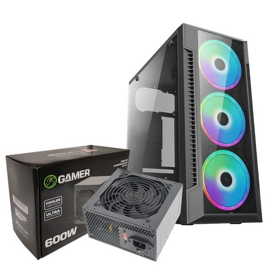 Imagem de Kit Gabinete Gamer C3147 + Fonte 600w