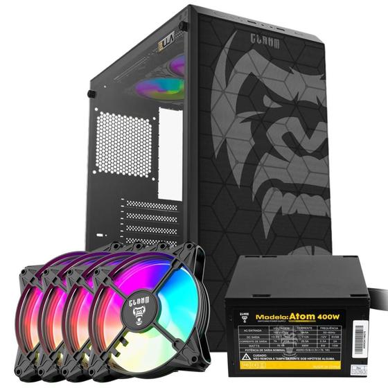 Kit Gabinete Gamer Zilla Mid Tower Ótima Ventilação Suporta Water ...