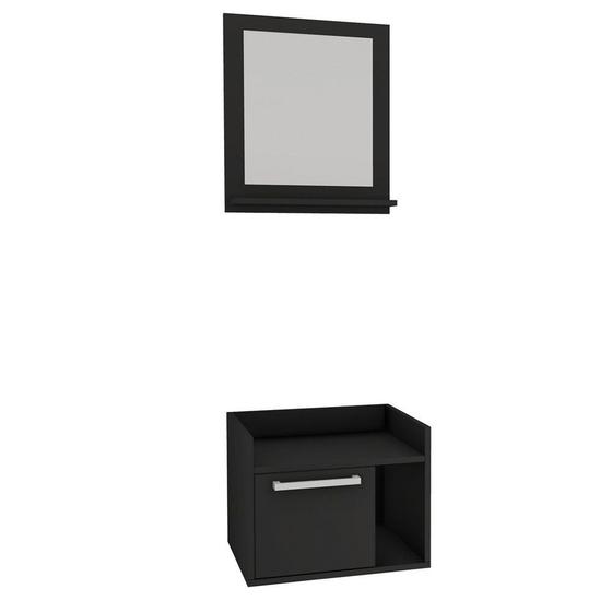 Imagem de Kit Gabinete para Banheiro Suspenso 45cm sem Cuba e com Espelheira Estilare Móveis