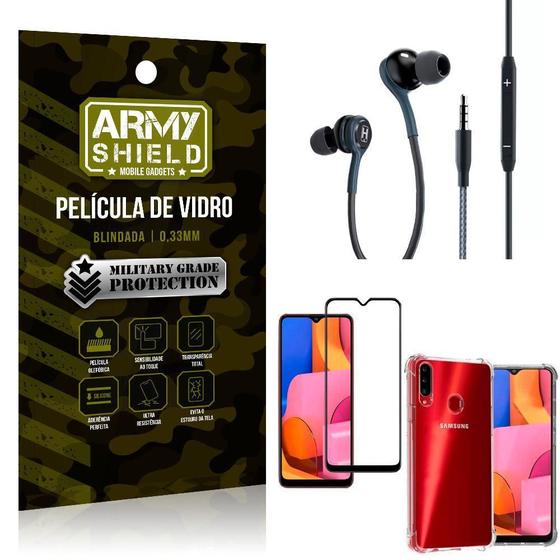 Imagem de Kit Galaxy A20S Fone Extreme+Capa Anti Impacto+Película 3D Homologação: 63311603111