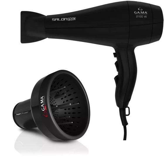 Imagem de Kit gama - secador de cabelo salon pro ion 3d 2100w 127v + difusor de ar universal