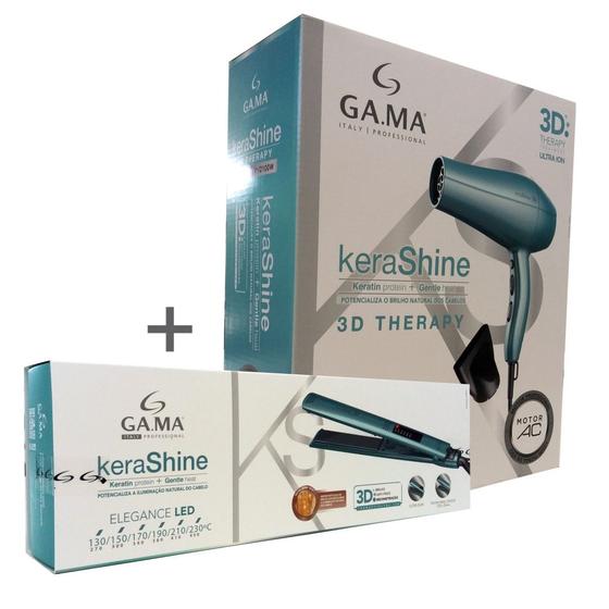 Imagem de Kit gama secador italy kera-shine 3d 2100w - 127v + chapinha italy kera-shine 3d 230 - bivolt