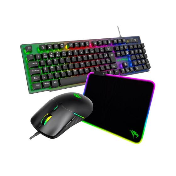 Imagem de Kit Gamer 3x1 Led Teclado/mouse/mouse Pad Usb Naja Viper Pro