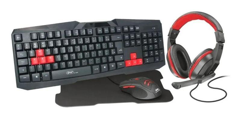 Imagem de Kit Gamer 4x1 Teclado Headset Mouse Mousepad Knup Kp-2061