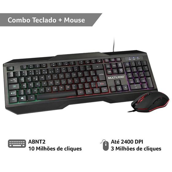 Kit Gamer Combo Teclado E Mouse Gamer 2400 Dpi Com Led - Tc239 Menor preço em Kit Gamer Combo Teclado E Mouse Gamer 2400 Dpi Com Led - Tc239