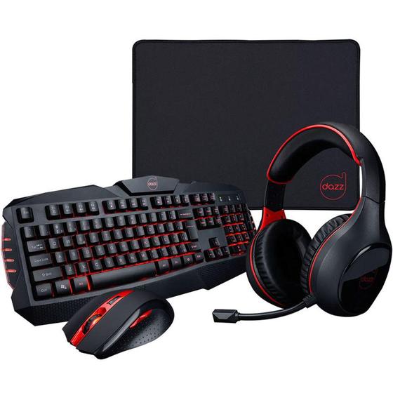 Imagem de Kit Gamer Dazz Combo 4 em 1 Arsenal - Teclado + Mouse + Mousepad + Headset - 625237