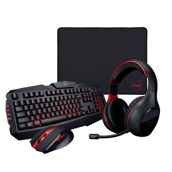 Imagem de Kit Gamer Dazz Combo 4 em 1 Arsenal Teclado + Mouse + Mousepad + Headset