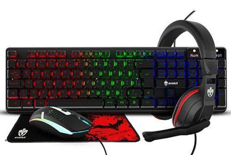 Imagem de Kit Gamer Evolut EG-54 (Teclado, Mouse, Mousepad e Headset)