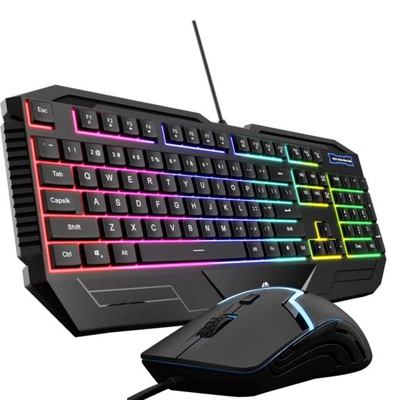 Imagem de Kit Gamer HP com Teclado e Mouse RGB com Fio