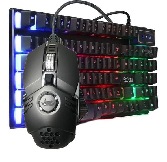 Imagem de Kit Gamer Iluminado Teclado Rgb 152C + Mouse Led Kp-v43 Knup