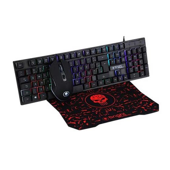 Imagem de Kit Gamer IV Bright Teclado Mouse e Mousepad Ref.0542