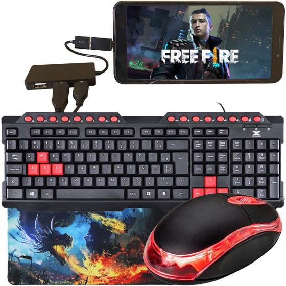 Imagem de Kit Gamer Mobilador Para Freeire/Pubg Com Mini Teclado Multimidia