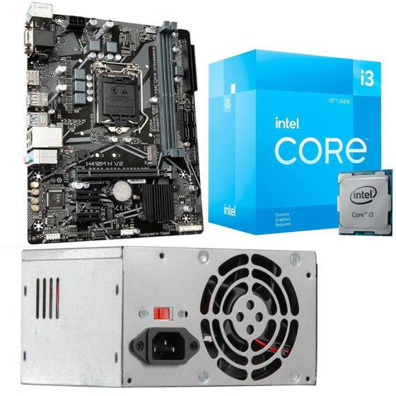 Imagem de Kit Gamer Placa-Mãe H410M 2X Ddr4 32Gb + Processador Intel Core I3 12100F Turbo 4.30Ghz 4 Núcleos 8 Threads 12Mb + Fonte ATX 200W