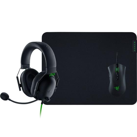 Kit Gamer Razer Battle Bundle Fone de Ouvido Blackshark V2 X + Mouse
