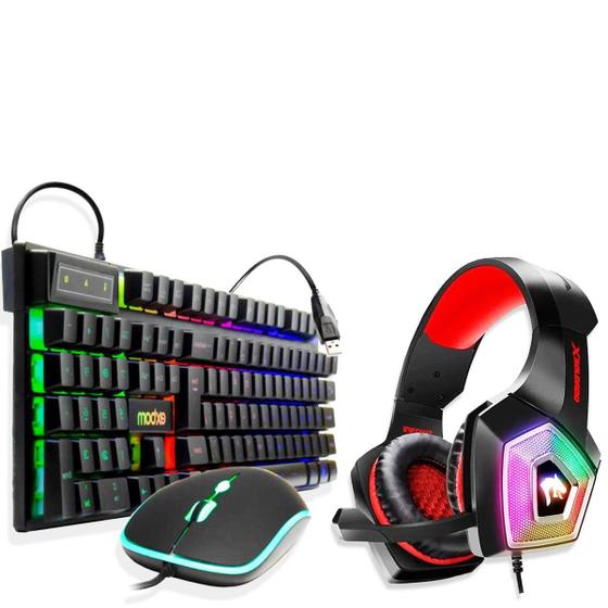 Imagem de Kit Gamer Teclado Mouse Semi Mecânico +fone Headphone Hypex
