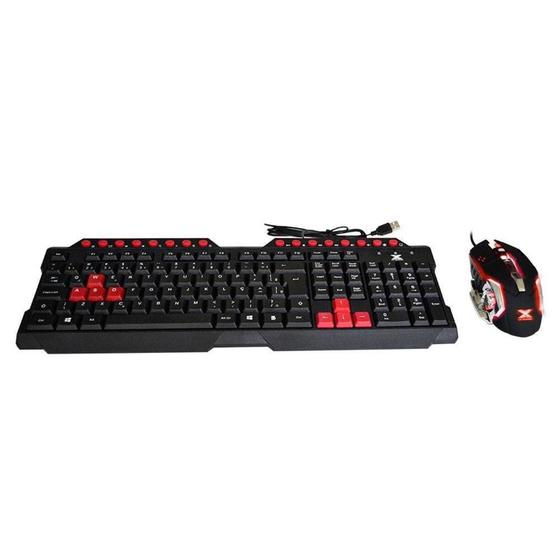 Imagem de Kit Gamer Vinik VX Gaming - Teclado Multimídia, ABNT2 + Mouse Grifo, LED Vermelho - VGC-01V