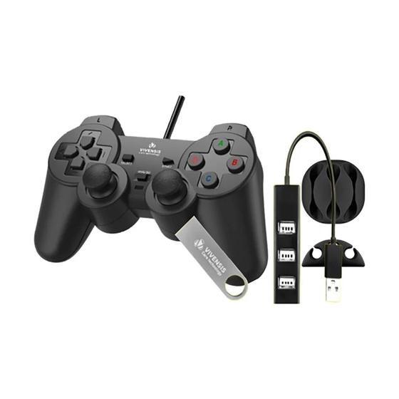 Imagem de Kit Gamer Vx10 Vivensis Jogos Controle Pendrive Hub