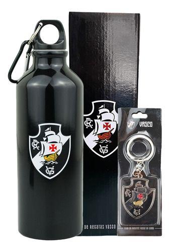 Imagem de Kit Garrafa Aluminio Vasco 500ml + Chaveiro Brazão Metal