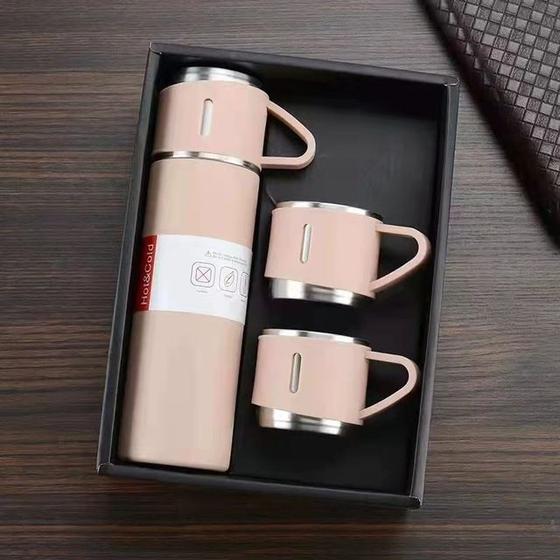 Kit Garrafa café Termica Inox 3 Xicaras Quente Frio Camping Menor preço em Kit Garrafa café Termica Inox 3 Xicaras Quente Frio Camping