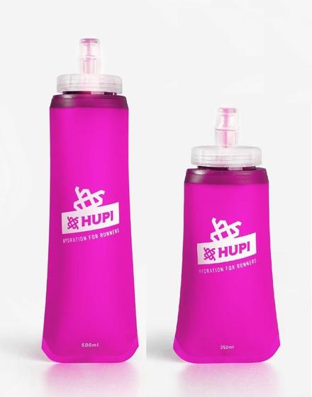 Imagem de Kit Garrafas Dobráveis Soft Flash HUPI Rosa 350ml + 500ml