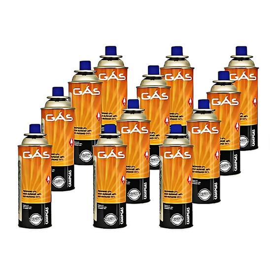 Kit gás c/ 12 pçs para maçarico e fogareiro 400 ml /227 g Menor preço em Kit gás c/ 12 pçs para maçarico e fogareiro 400 ml /227 g