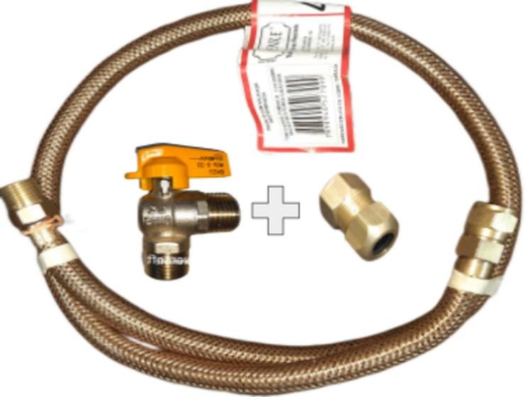 Kit Gás Encanado para Fogão, Forno ou Cooktop. Haenk Mangueira de