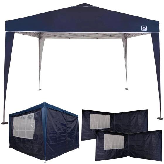 Imagem de Kit Gazebo Tenda Sanfonada Praia 3x3 M + 4 Paredes Oxford