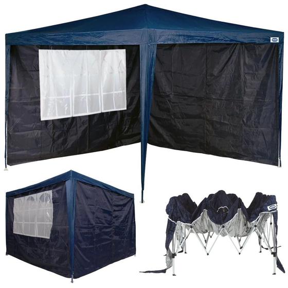 Imagem de Kit Gazebo Tenda Sanfonada Praia 3x3 M X-flex + 2 Paredes Oxford  Mor 