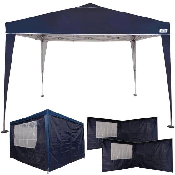 Imagem de Kit Gazebo Tenda Sanfonada Praia 3x3 M X-flex + 4 Paredes Oxford  Mor 