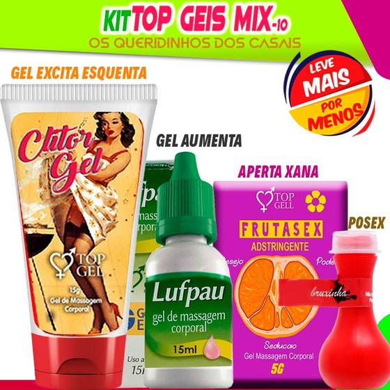 Imagem de Kit Geis Mix Luf  Sex Shop  Lubrificantes Intimos Sexy Protudos Eróticos