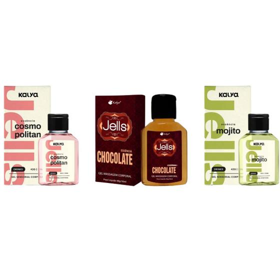 Imagem de Kit Gel Beijavel Corporal Mojito E Chocolate E Cosmopolitan