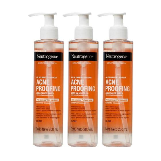 Imagem de Kit Gel de Limpeza Neutrogena Acne Proofing 200mL  3 un.