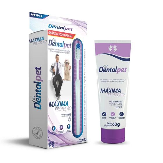 Imagem de Kit Gel Dental Para Cães + Escova de Dentes - 60g