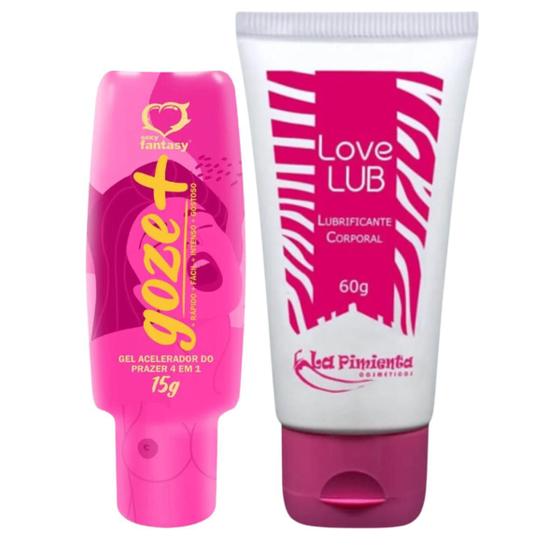 Imagem de Kit Gel Excitante Feminino 15g + Love Lub Neutro 60g