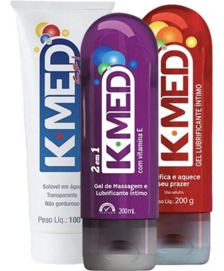 Imagem de Kit Gel Lubrificante Íntimo K-Med 2 Em 1 Hot Ice Neutro 100G