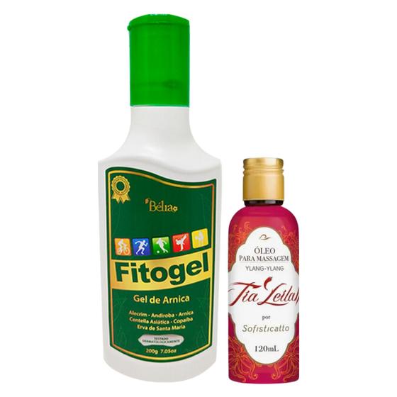 Imagem de Kit Gel Massageador Fitogel + Óleo Para Massagem Tia Leilah Ylang-Ylang