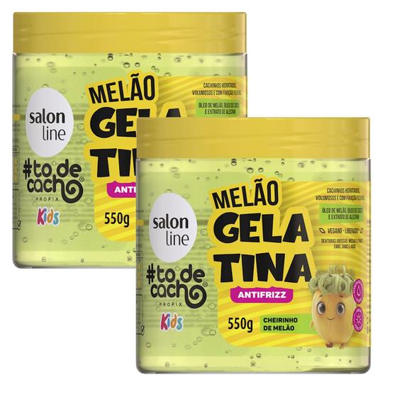 Imagem de Kit Gelatina Salon Line Todecacho Kids Antifrizz Melão 550g - 2 Unidades