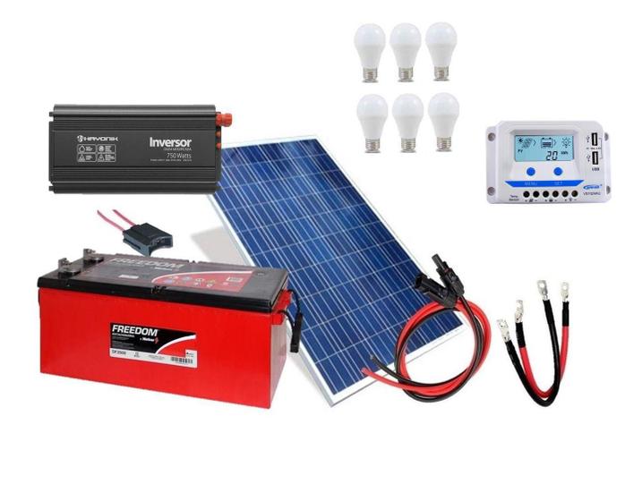 Kit Gerador de Energia Solar Off Grid 150Wp Menor preço em Kit Gerador de Energia Solar Off Grid 150Wp